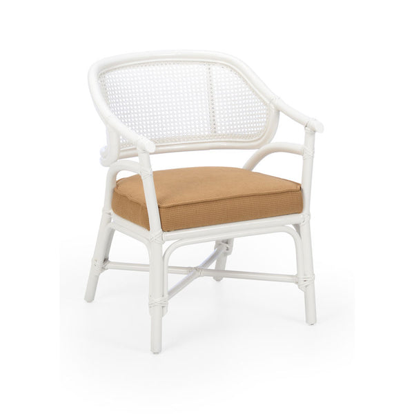 Remington Rattan Frame White Chair-Club Chairs-Chelsea House-LOOMLAN