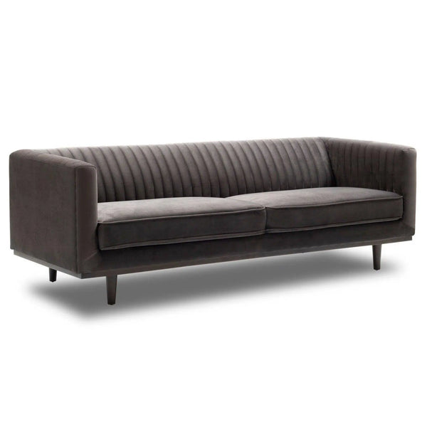 Removable Cushion Covers Grey Velvet Tuxedo Sofa Tight Back Sofas & Loveseats LOOMLAN By LHIMPORTS
