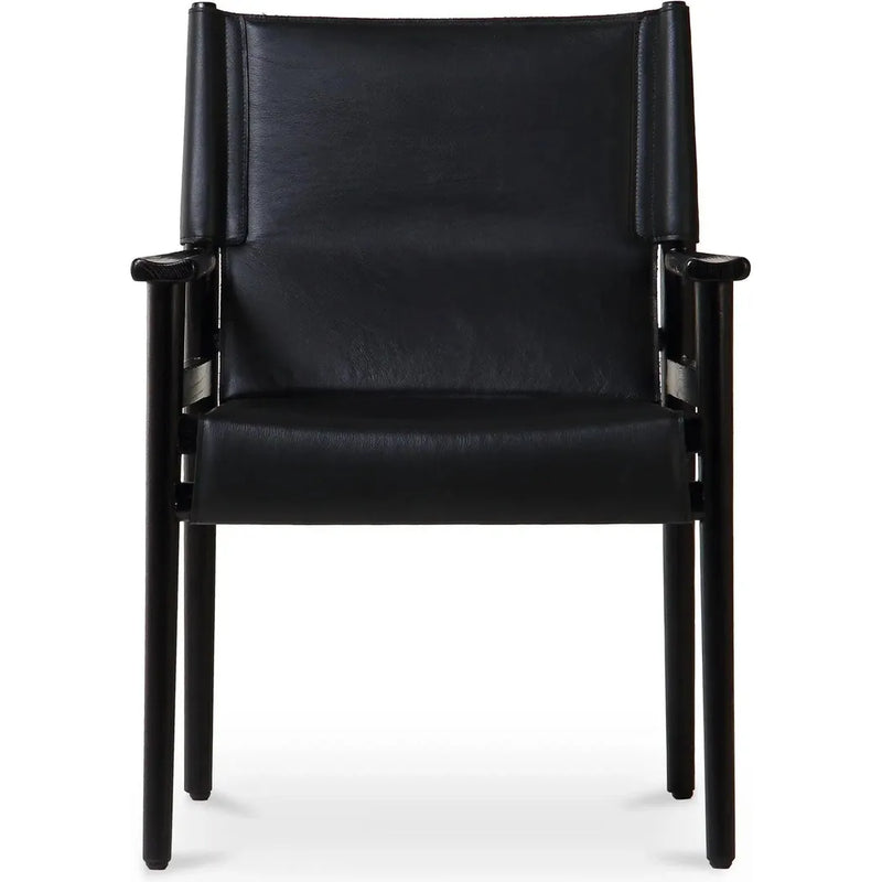 Remy Buffalo Leather Dining Armchair-Dining Chairs-Moe's Home-LOOMLAN