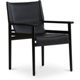 Remy Buffalo Leather Dining Armchair-Dining Chairs-Moe's Home-Black-LOOMLAN