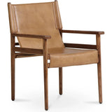 Remy Buffalo Leather Dining Armchair-Dining Chairs-Moe's Home-Brown-LOOMLAN