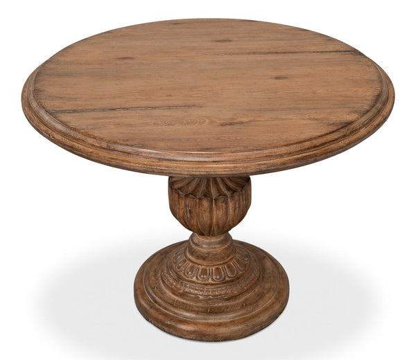 Renaissance Pedestal Round Dining Table Seats 4-Dining Tables-Sarreid-LOOMLAN
