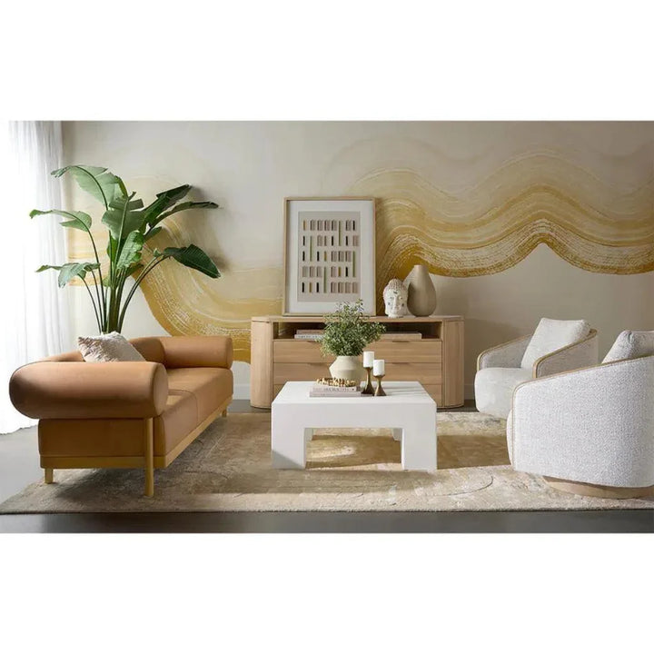 Renley Concrete Outdoor Square Coffee Table-Outdoor Coffee Tables-SUNPAN-LOOMLAN