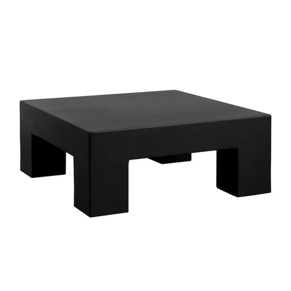 Renley Concrete Outdoor Square Coffee Table-Outdoor Coffee Tables-SUNPAN-Black-LOOMLAN