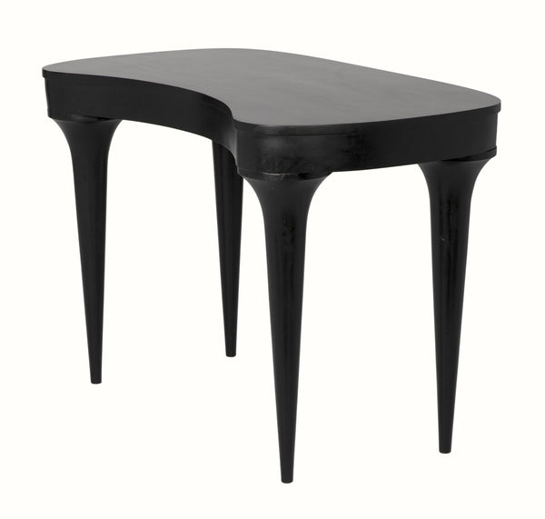 Rennie Desk Black Small Curved Desk-Home Office Desks-Noir-LOOMLAN