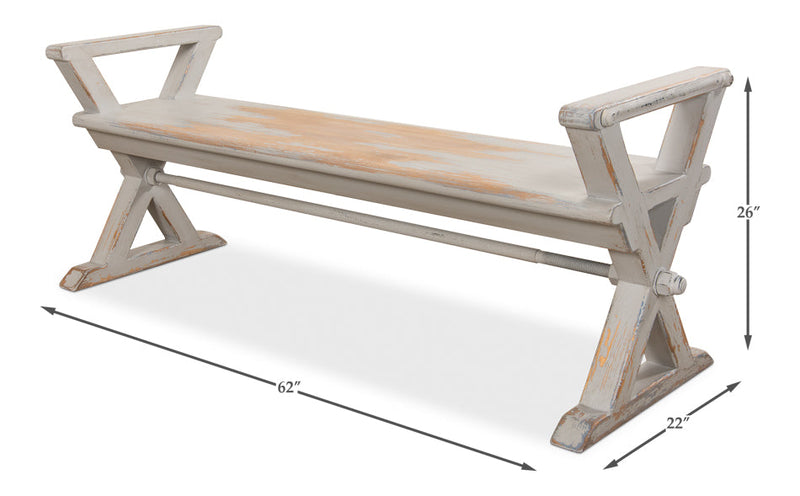 Replica Antique X Bench For Entryway or Kitchen-Bedroom Benches-Sarreid-LOOMLAN