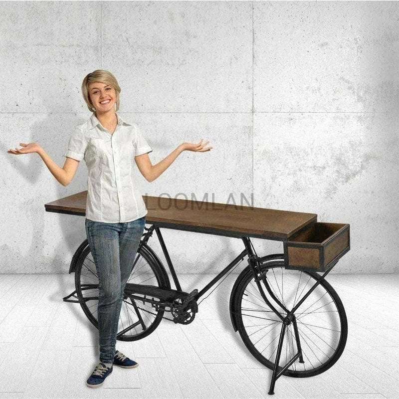 Repurposed Entry Console Table Bicycle