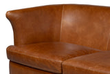 Retro Mcmillan Distilled Leather Sofa-Sofas & Loveseats-Sarreid-LOOMLAN