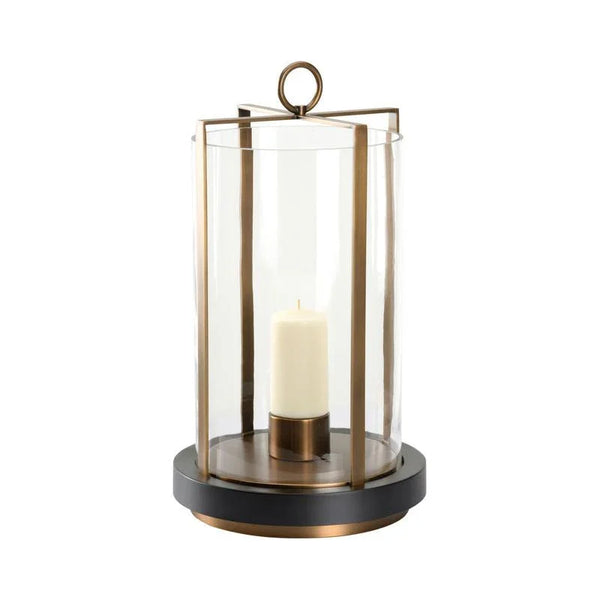 Revere Brass Circle Design Candleholder - LOOMLAN - Chelsea House - Candle Holders