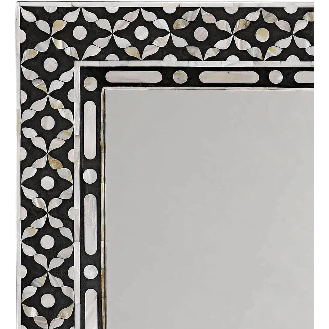 Reversible Black Mother of Pearl Evelyn Wall Mirror