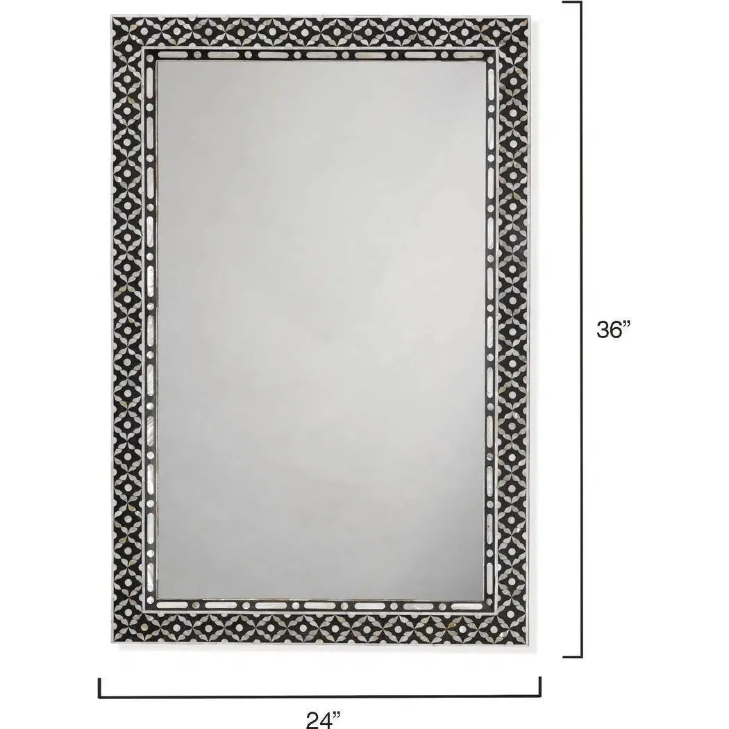 Reversible Black Mother of Pearl Evelyn Wall Mirror