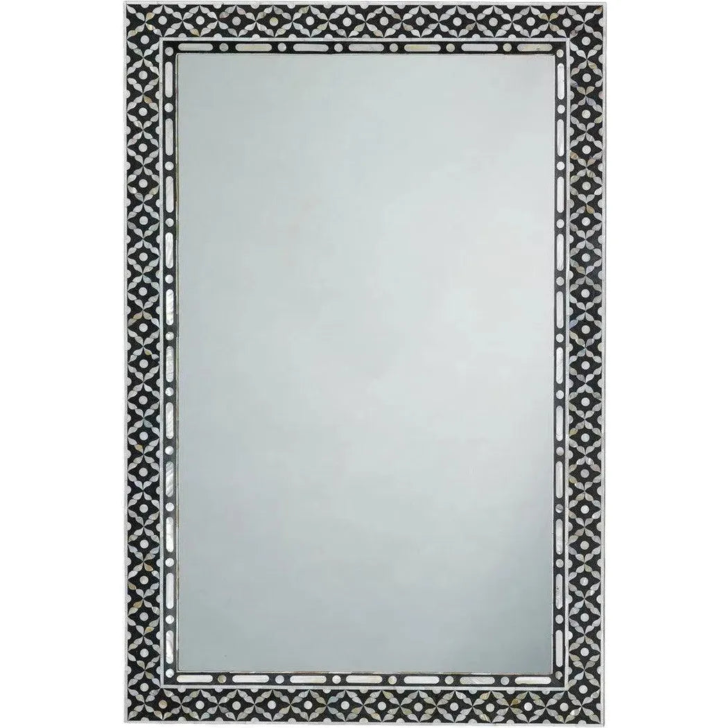 Reversible Black Mother of Pearl Evelyn Wall Mirror