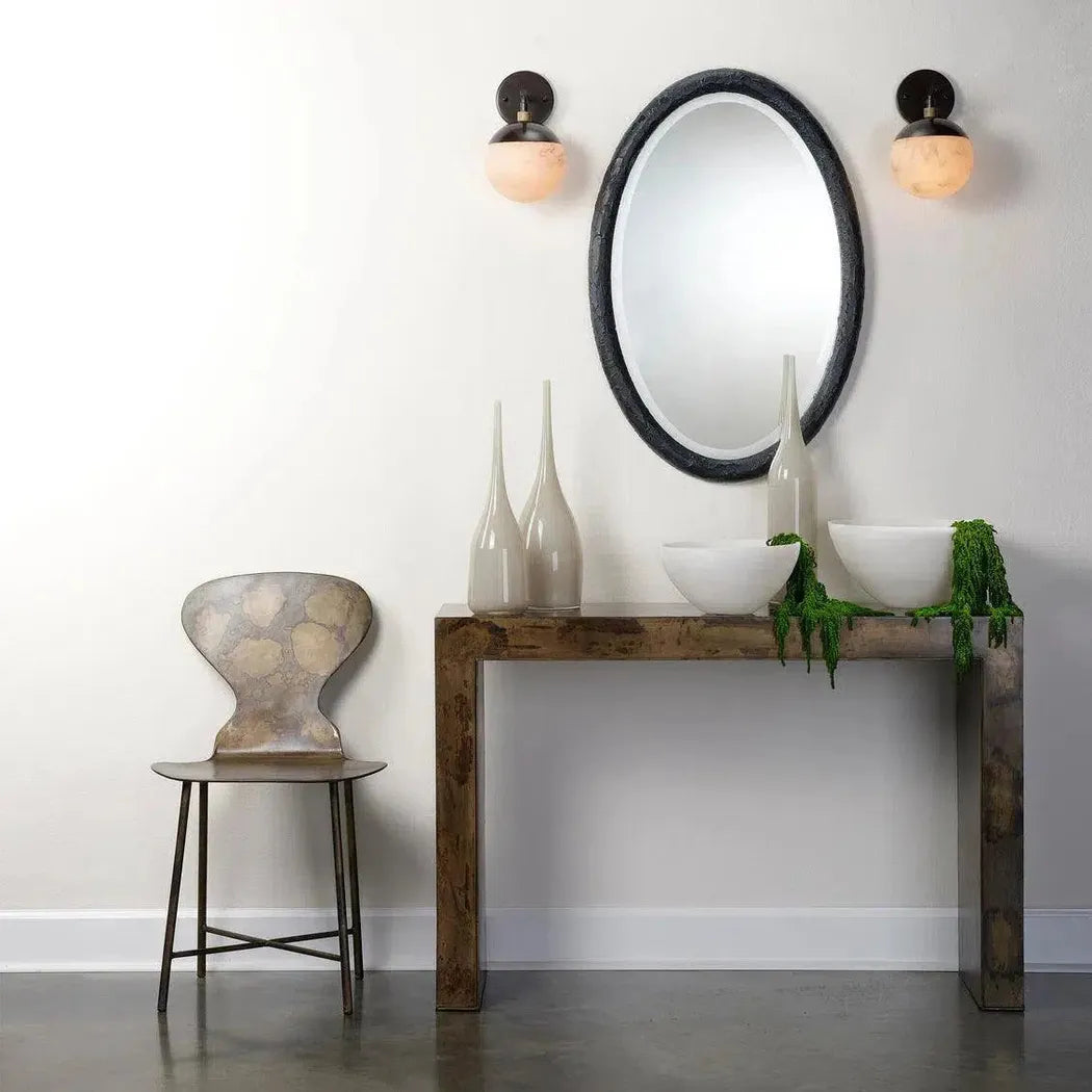 Reversible Black Polyresin Ovation Oval Wall Mirror