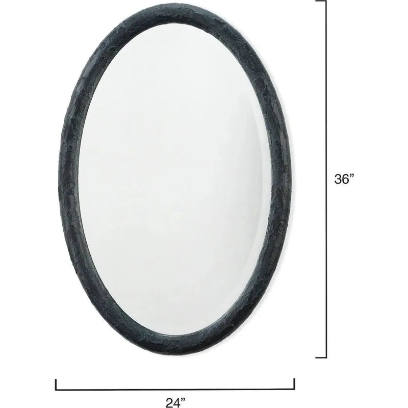 Reversible Black Polyresin Ovation Oval Wall Mirror