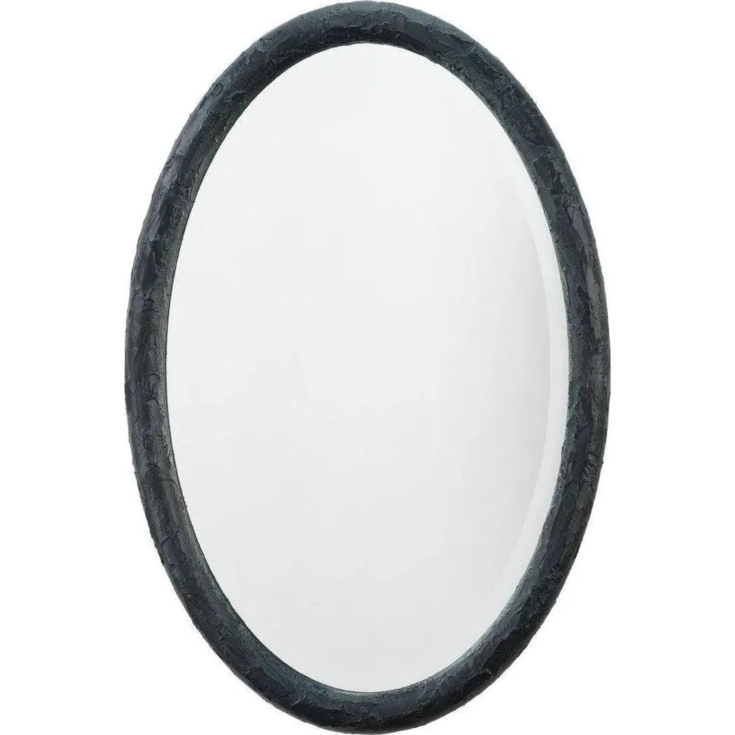 Reversible Black Polyresin Ovation Oval Wall Mirror