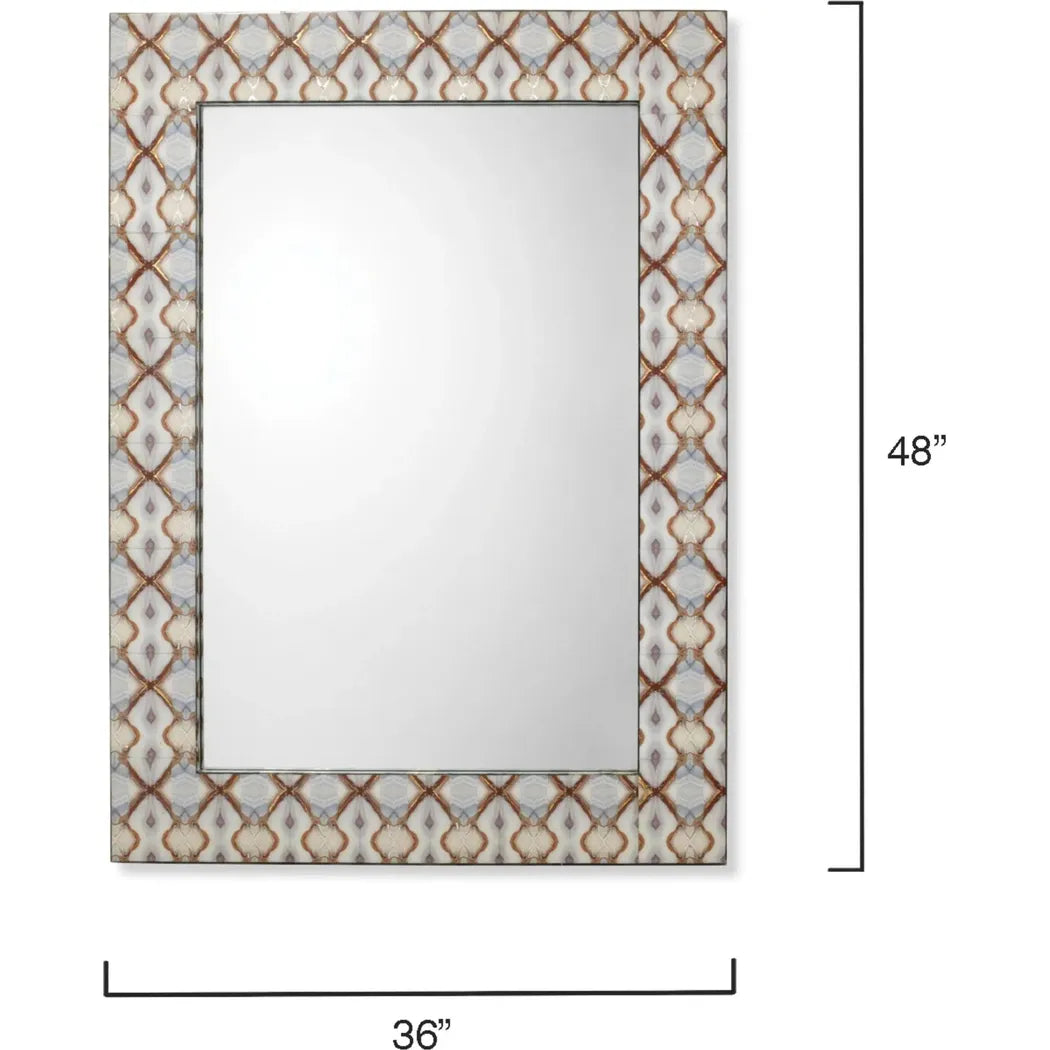 Reversible Blue Kaleidoscope Rectangle Wall Mirror