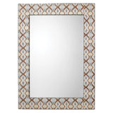 Reversible Blue Lacquer Paper Kaleidoscope Rectangle Wall Mirror-Wall Mirrors-Jamie Young-LOOMLAN