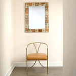 Reversible Brown Rectangle Faux Horn Wall Mirror