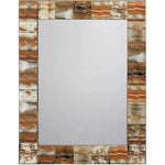 Reversible Brown Rectangle Faux Horn Wall Mirror