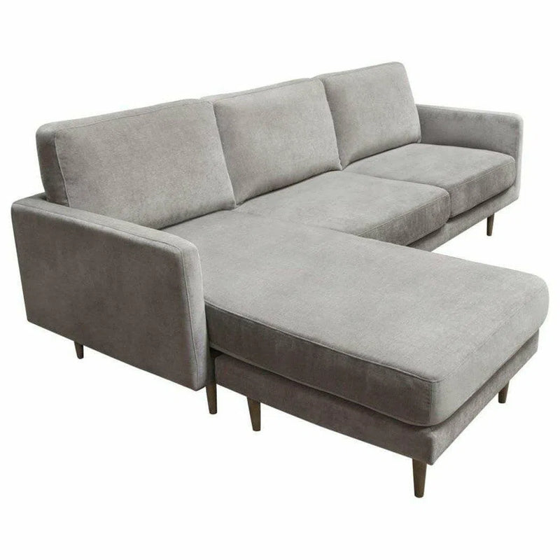 Reversible Chaise Sectional in Grey Fabric Sectionals LOOMLAN By Diamond Sofa