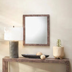 Reversible Charcoal Burl Wood Rectangle Wall Mirror