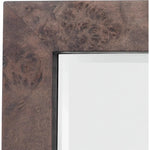 Reversible Charcoal Burl Wood Rectangle Wall Mirror