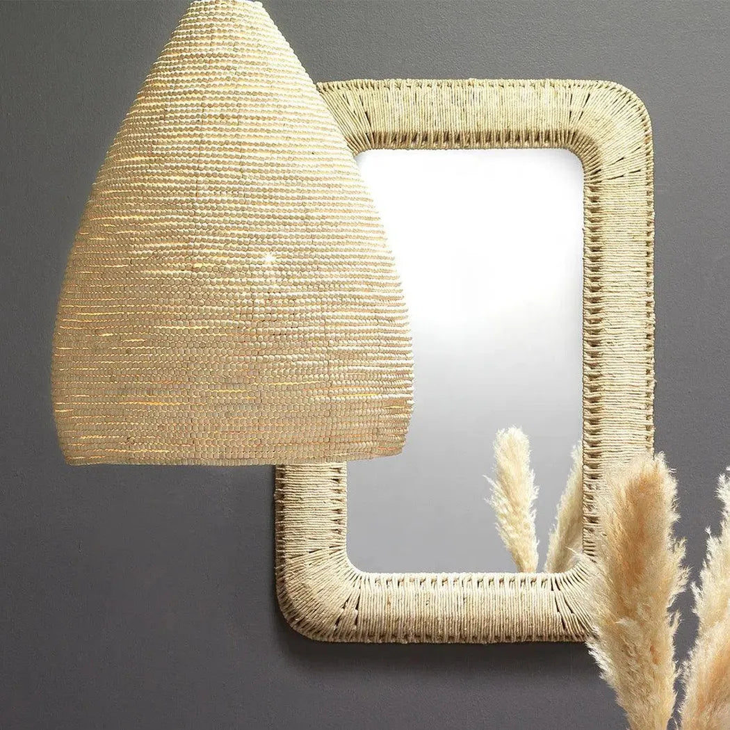 Reversible Corn Straw Rope Hollis Rectangle Wall Mirror