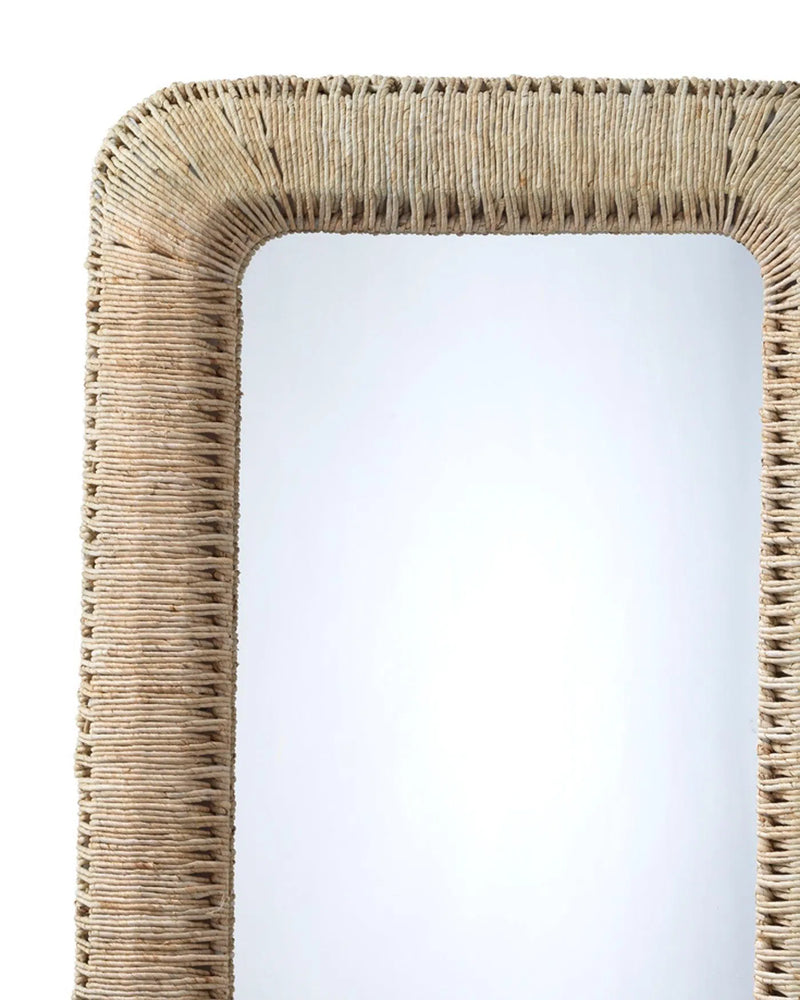 Reversible Corn Straw Rope Hollis Rectangle Wall Mirror Wall Mirrors LOOMLAN By Jamie Young