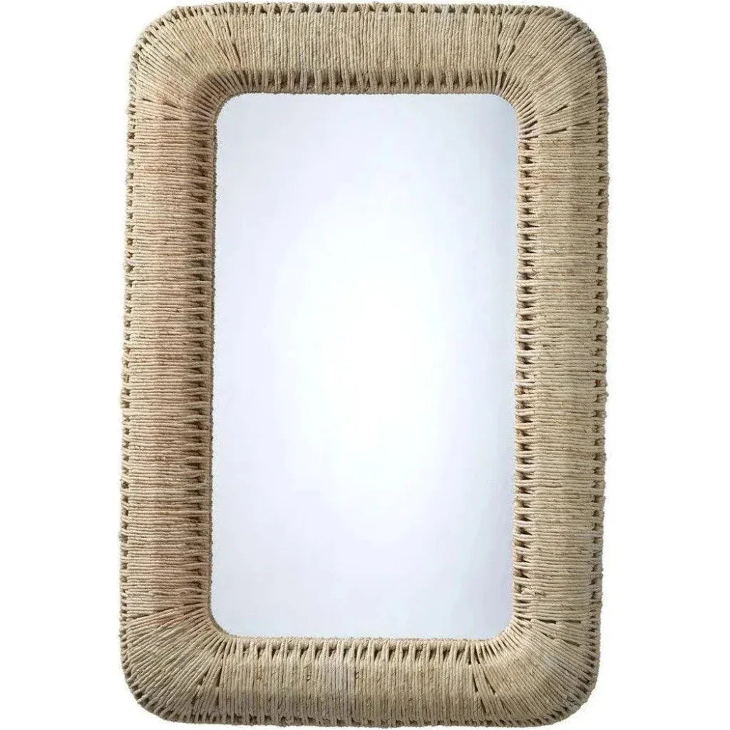 Reversible Corn Straw Rope Hollis Rectangle Wall Mirror - LOOMLAN