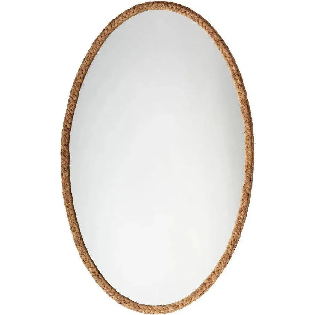 Reversible Corngrass Braided Oval Wall Mirror