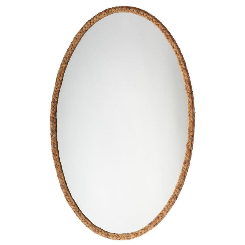 Reversible Corngrass Braided Oval Wall Mirror Wall Mirrors LOOMLAN By Jamie Young