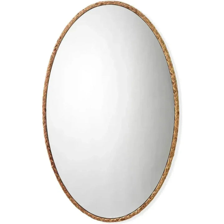 Reversible Corngrass Braided Oval Wall Mirror - LOOMLAN - Jamie Young - Wall Mirrors