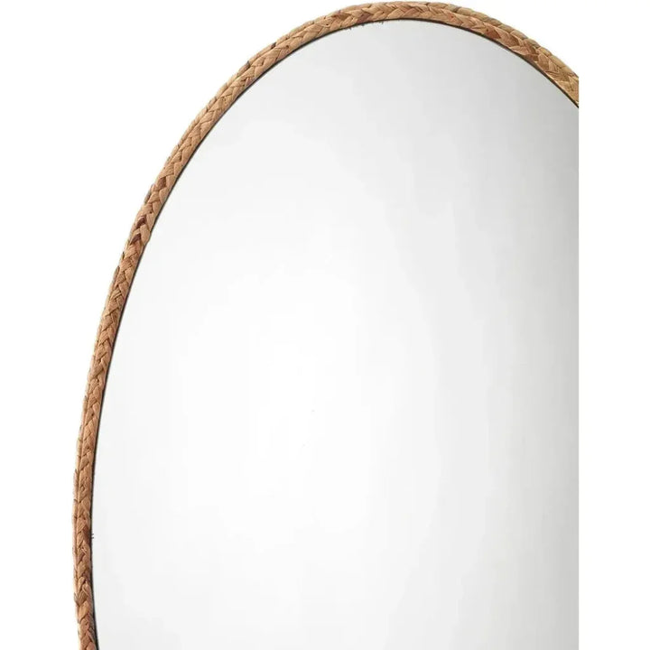 Reversible Corngrass Braided Oval Wall Mirror - LOOMLAN - Jamie Young - Wall Mirrors