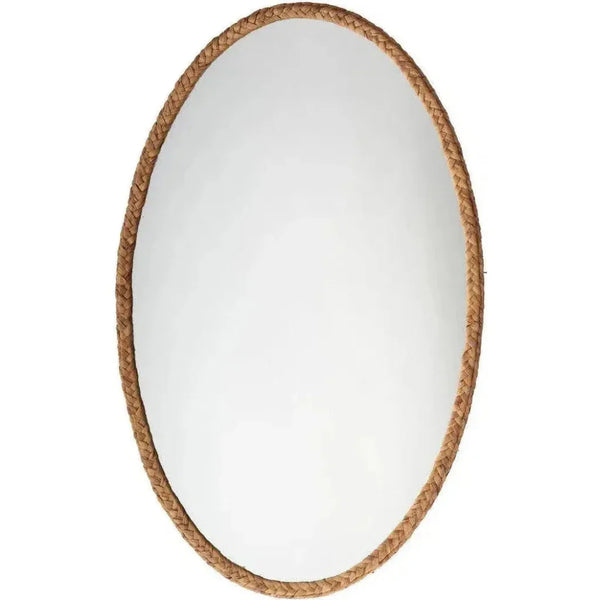 Reversible Corngrass Braided Oval Wall Mirror - LOOMLAN - Jamie Young - Wall Mirrors