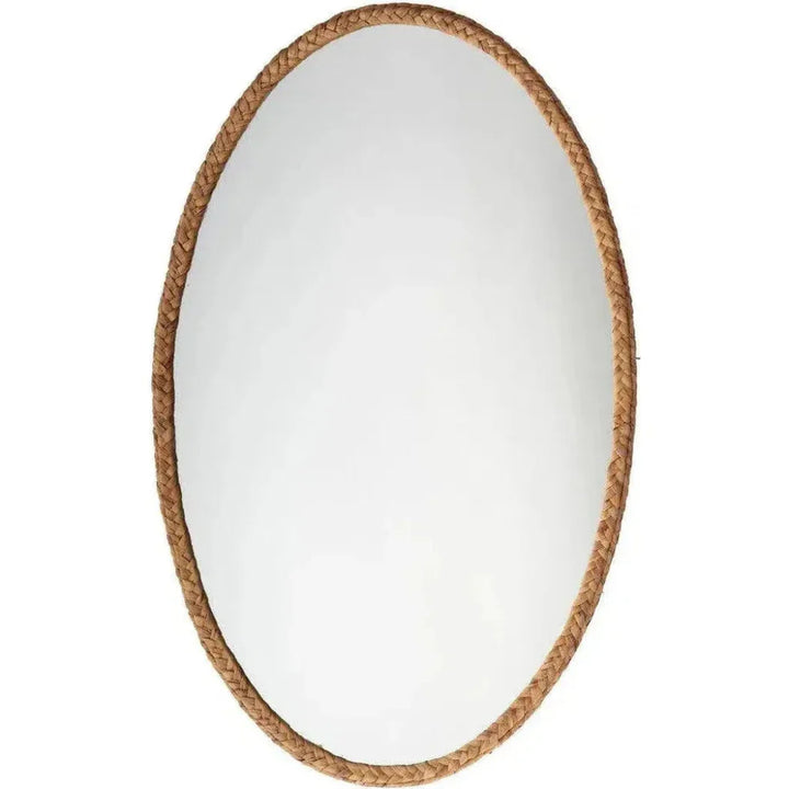 Reversible Corngrass Braided Oval Wall Mirror - LOOMLAN - Jamie Young - Wall Mirrors