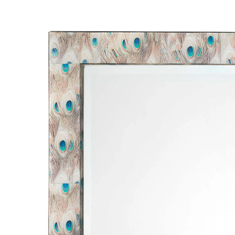 Reversible Cream Lacquer Paper Plume Rectangle Wall Mirror Wall Mirrors LOOMLAN By Jamie Young
