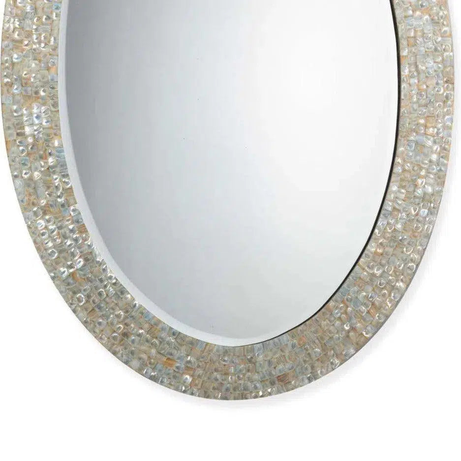 Reversible Cream Mother of Pearl Oval Wall Mirror