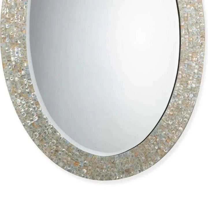 Reversible Cream Mother of Pearl Oval Wall Mirror - LOOMLAN - Jamie Young - Wall Mirrors