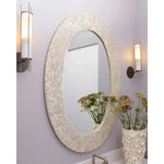 Reversible Cream Mother of Pearl Oval Wall Mirror