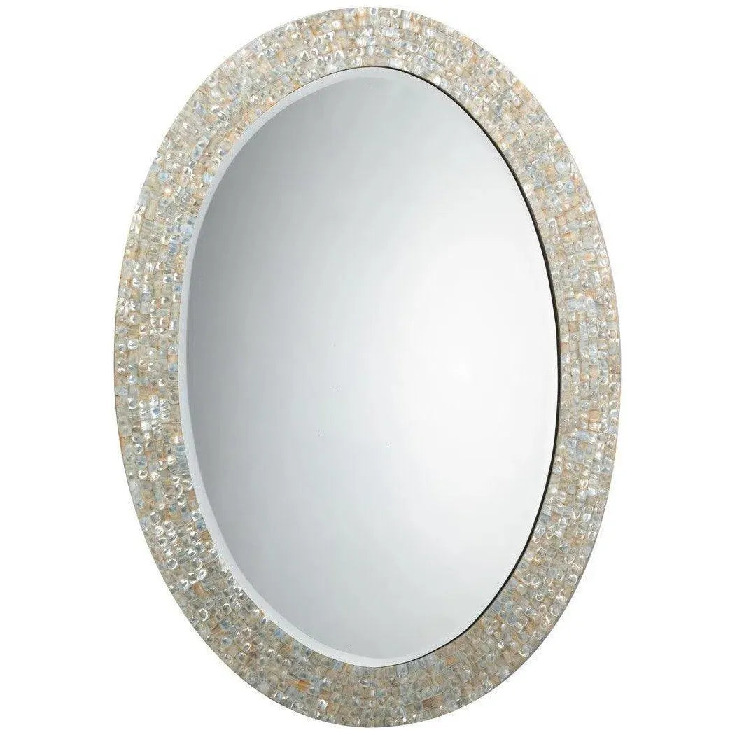 Reversible Cream Mother of Pearl Oval Wall Mirror