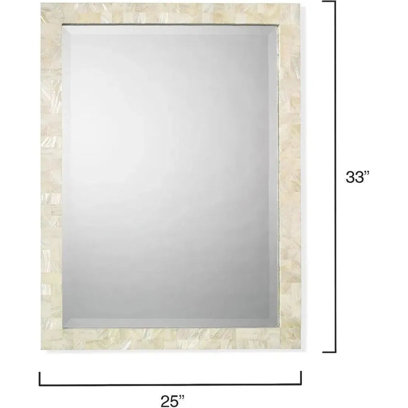 Reversible Cream Mother of Pearl Rectangle Wall Mirror