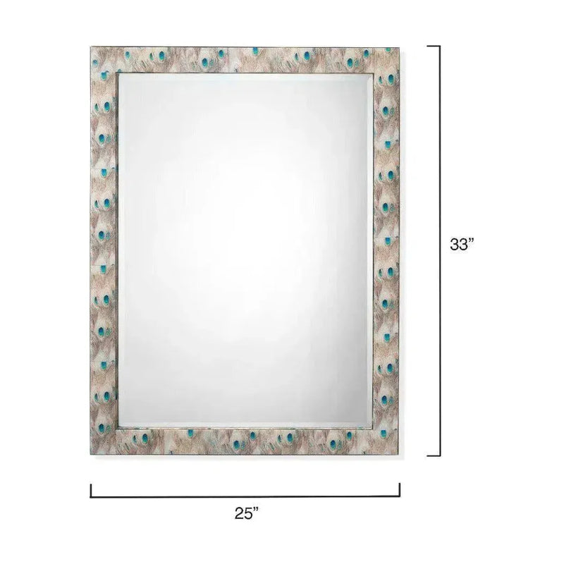 Reversible Cream Plume Rectangle Wall Mirror