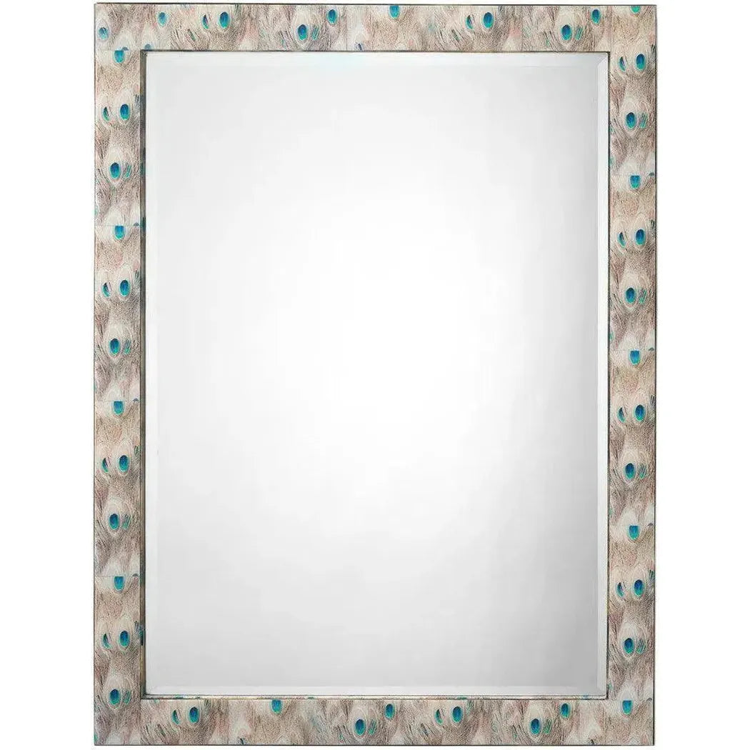 Reversible Cream Plume Rectangle Wall Mirror