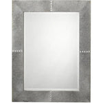 Reversible Grey Cowhide Leather Rectangle Wall Mirror