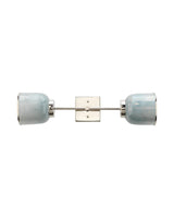 Reversible Nickel Opal Blue Glass Vapor Double Wall Sconce Wall Sconces LOOMLAN By Jamie Young