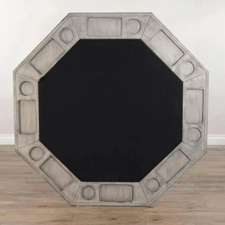 Reversible Poker Game Table Swivel Leather Chairs Set-Game Tables-Sunny D-LOOMLAN