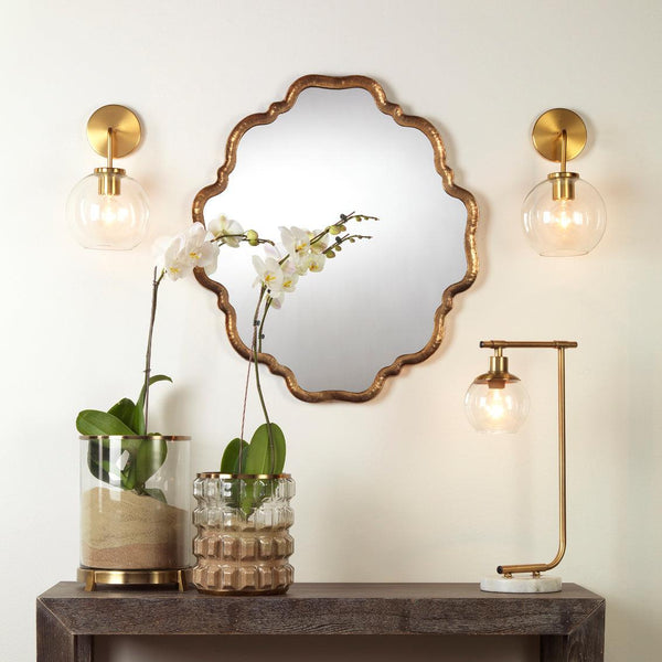 Reversible Position Antique Brass Elise Wall Mirror Wall Mirrors LOOMLAN By Jamie Young