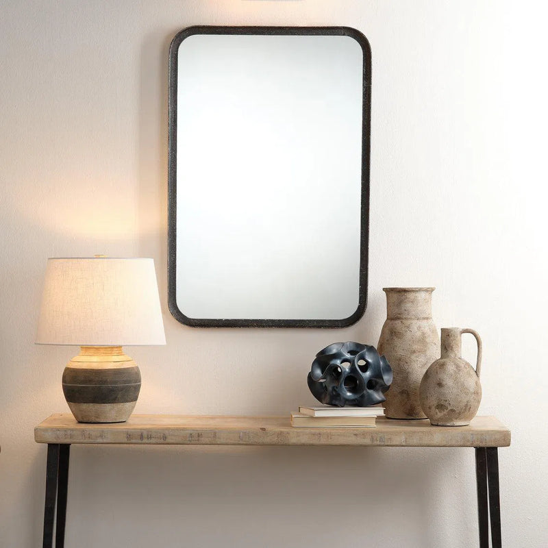 Reversible Position Black Iron Principle Vanity Wall Mirror Wall Mirrors LOOMLAN By Jamie Young