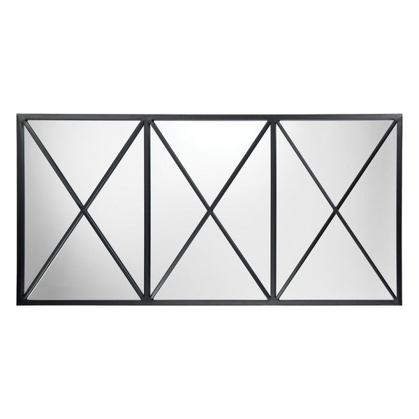 Reversible Position Black Iron Xyla Grid Wall Mirror Wall Mirrors LOOMLAN By Jamie Young