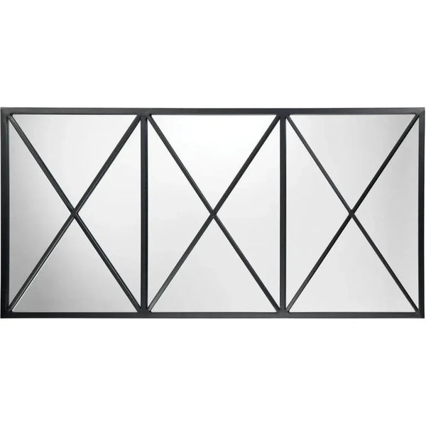 Reversible Position Black Iron Xyla Grid Wall Mirror - LOOMLAN - Jamie Young - Wall Mirrors